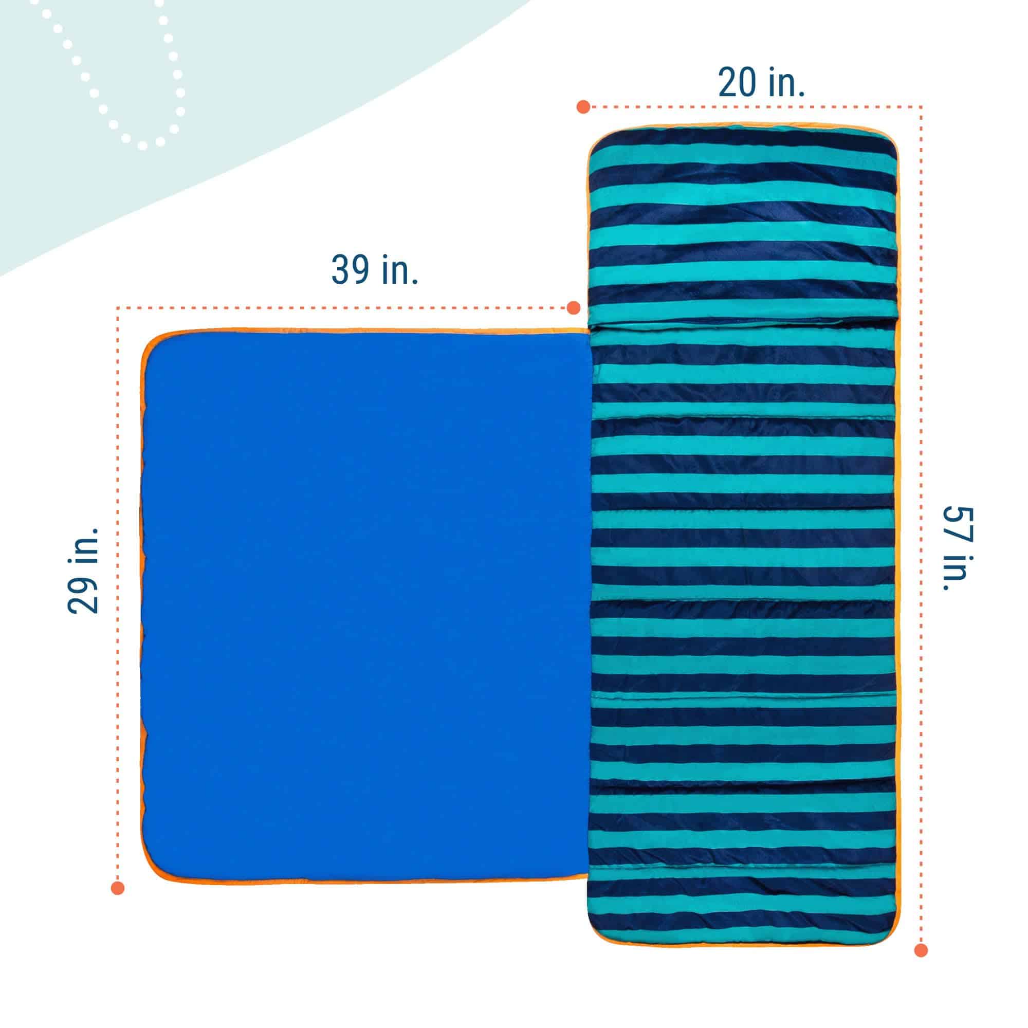 Wildkin Kids Plush Nap Mat - Suave, Acogedor, -Azul Rayas - Imagen 6