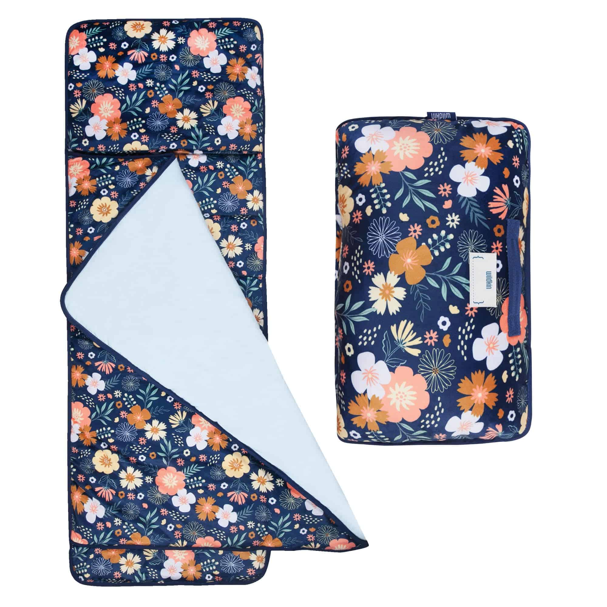 Wildkin Kids Plush Nap Mat - Suave, Acogedor, -Flores Silves