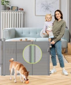 Barrera retráctil para perros 55" ancha reforzada con viga