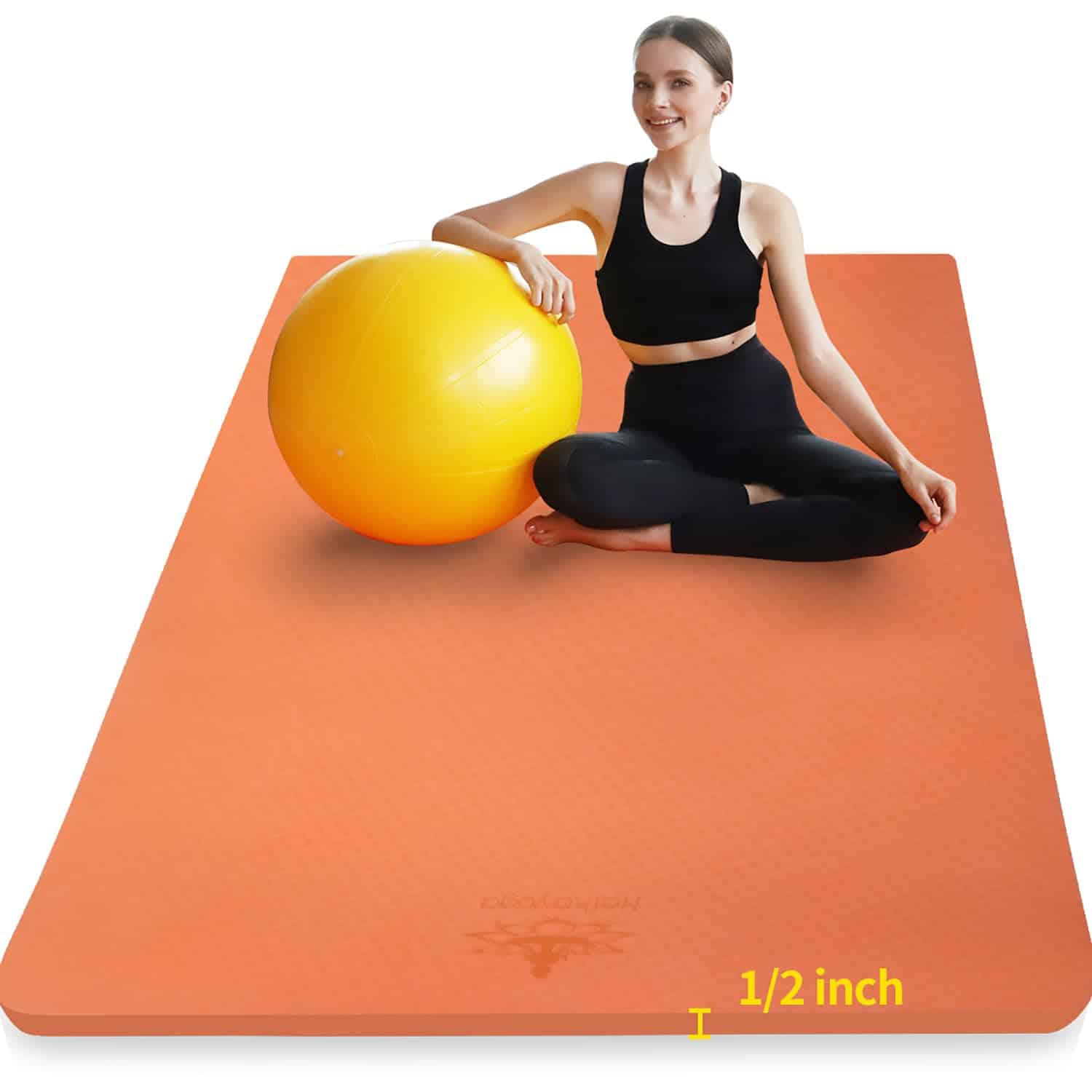 Tapete de Yoga Extra Grande TPE 6'x4'x1/2" Antideslizante