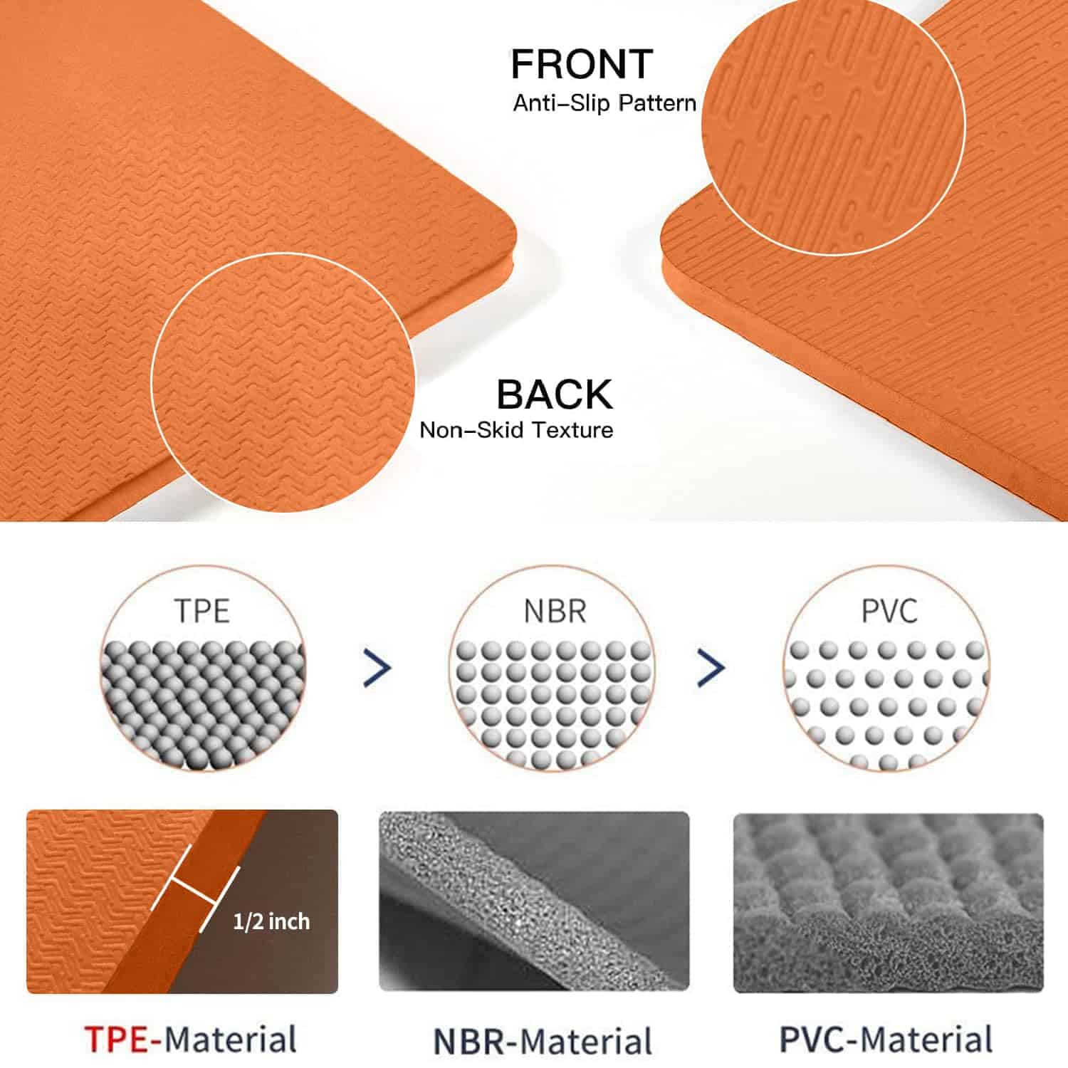 Tapete de Yoga Extra Grande TPE 6'x4'x1/2" Antideslizante - Imagen 6