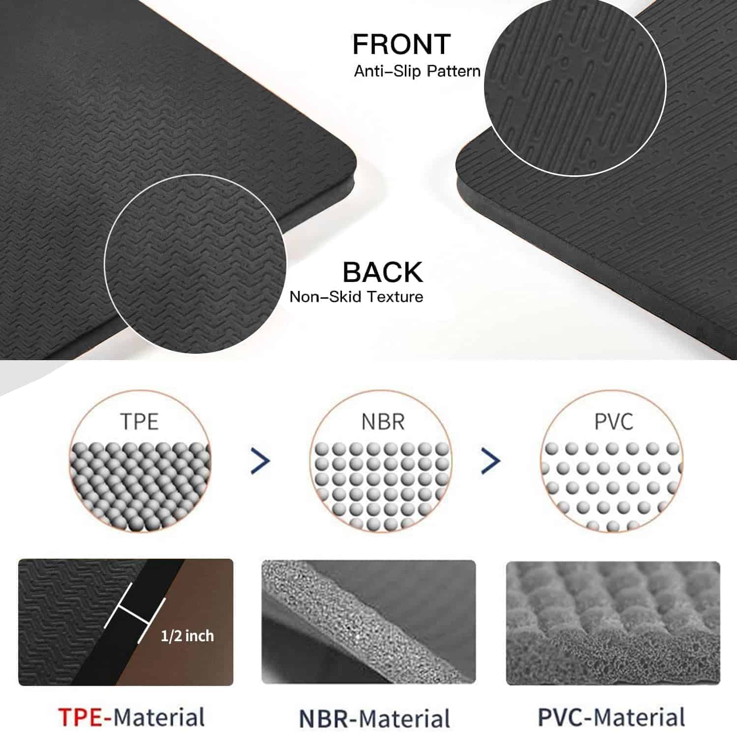 Tapete de Yoga Grande de TPE Hatha Yoga 6'x4'x1/2" Extra - Imagen 5