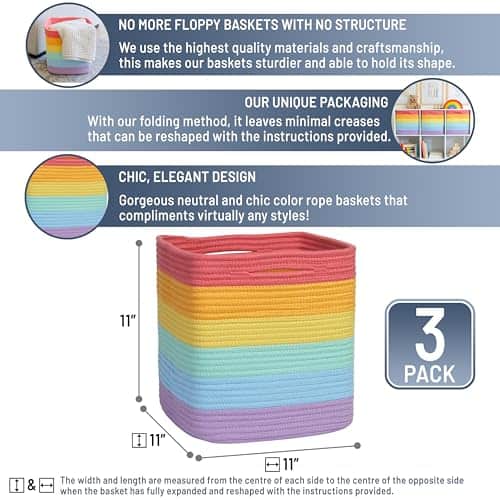 Cubos de Almacenamiento NaturalCozy de 11 -Arcoiris - Imagen 3