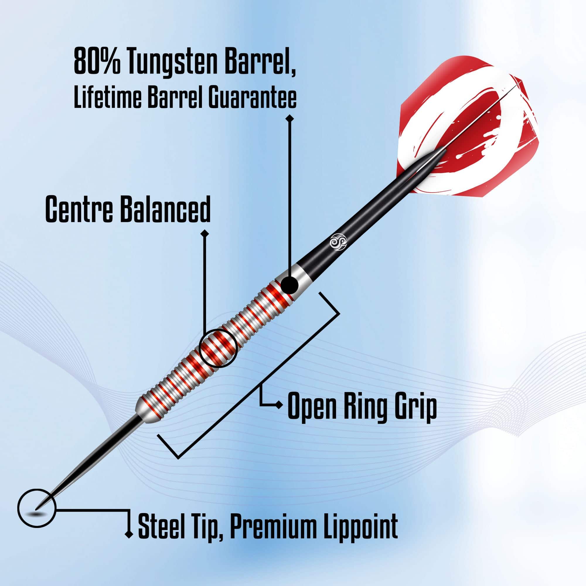 Dardos de Punta de Acero Shot!, Zen Enso 80% - Metálica - Imagen 4