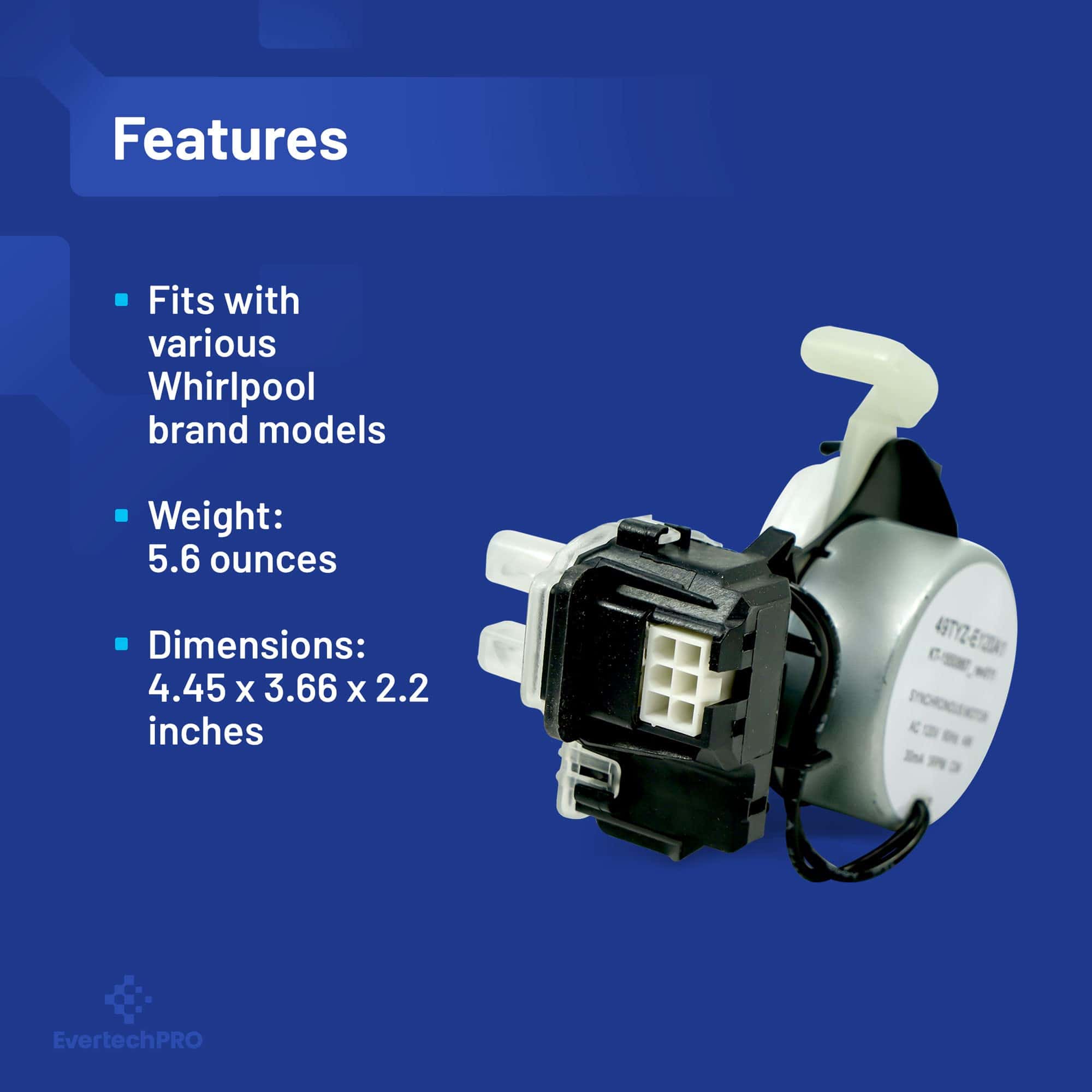 EvertechPRO W10913953 Actuador de Cambio de Lavadora, - Imagen 5