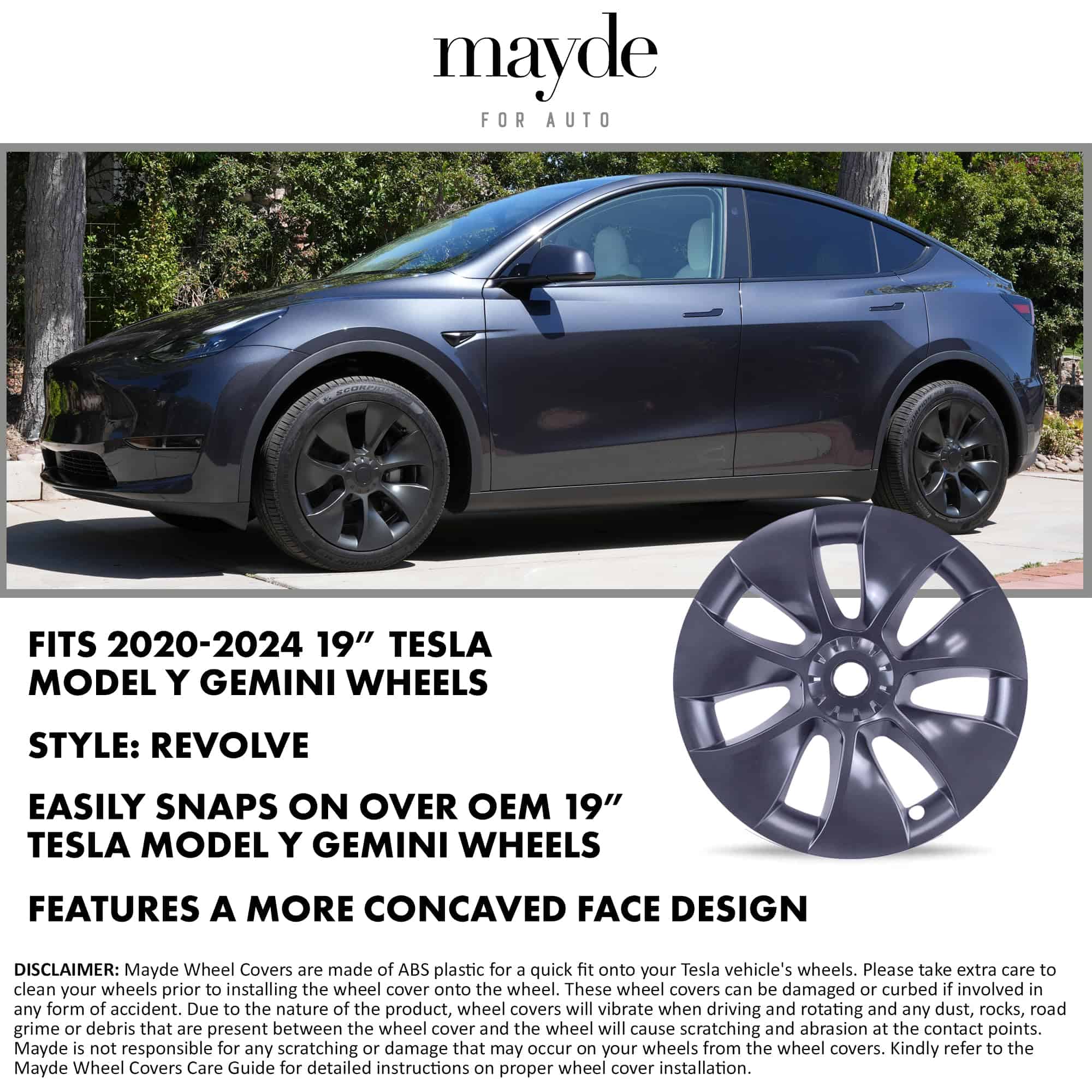Tapacubos Mayde de 19 pulgadas para Tesla Model Y -Gris Metá - Imagen 3