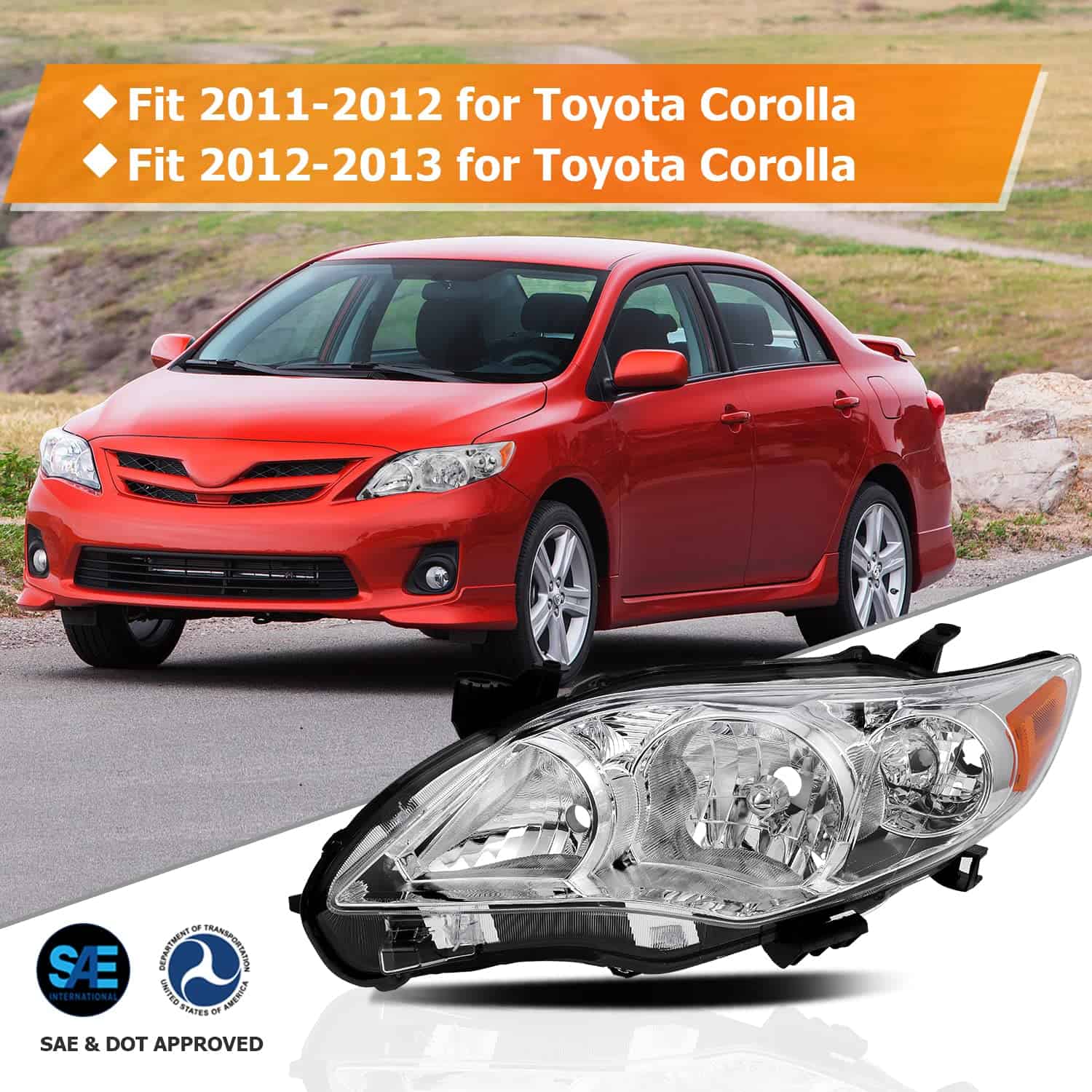 Conjunto de faros delanteros para Toyota Corolla 2011-2013 - Imagen 3