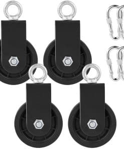 4 Pack 3.54 in Polea de Cable de Rotación de 360 Grados con