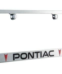 Marco de placa de matrícula cromado Pontiac con 2