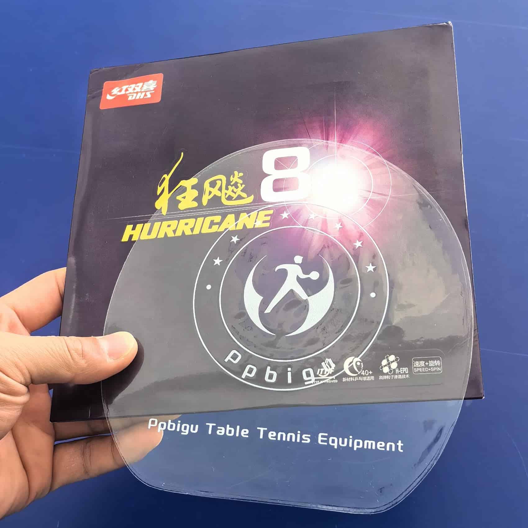 Goma de Tenis de Mesa DHS Hurricane 8, -Roja - Imagen 4