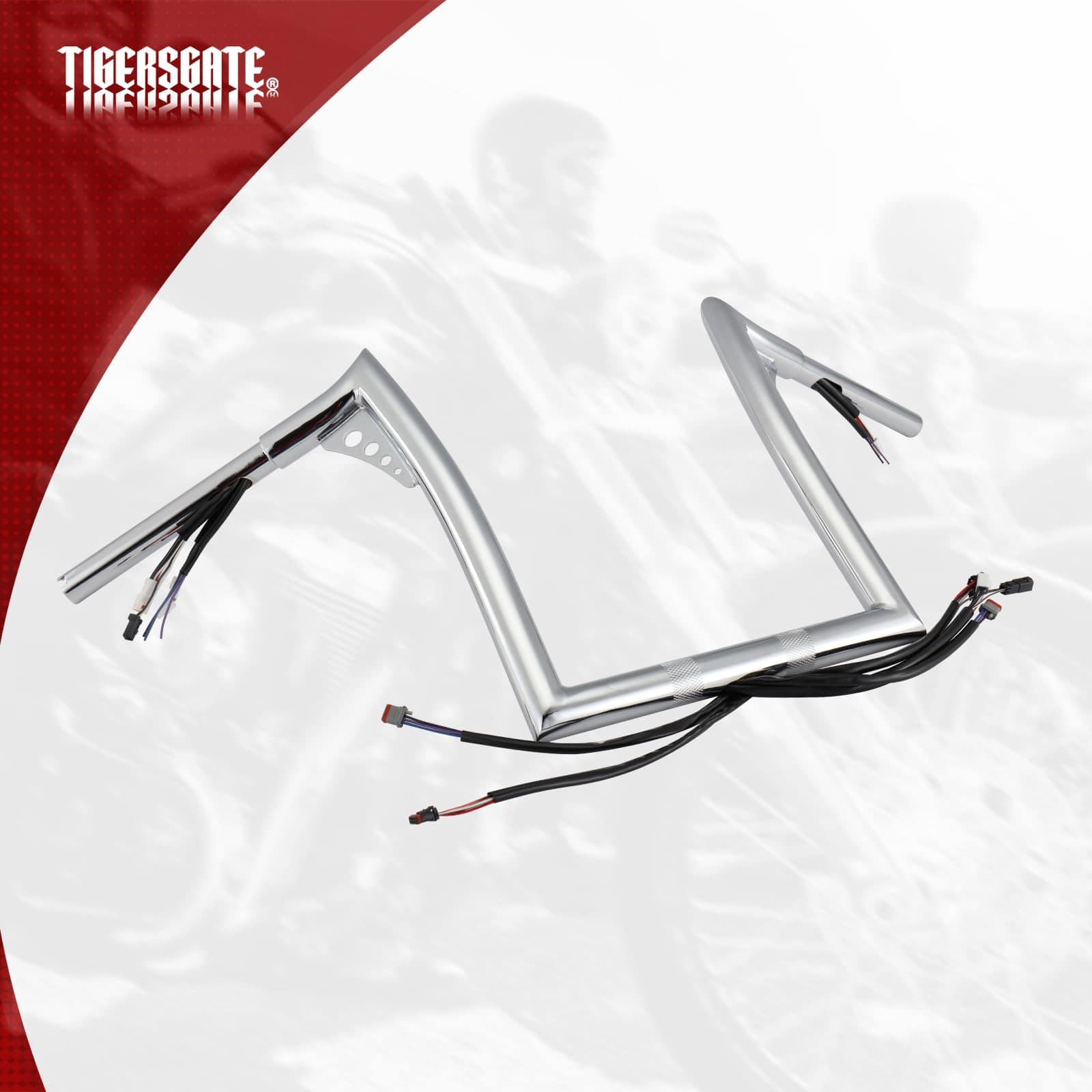 Manillar TIGERSGATE PRE-WIRED 12" Rise Diablo Ape Hangers 1 - Imagen 8