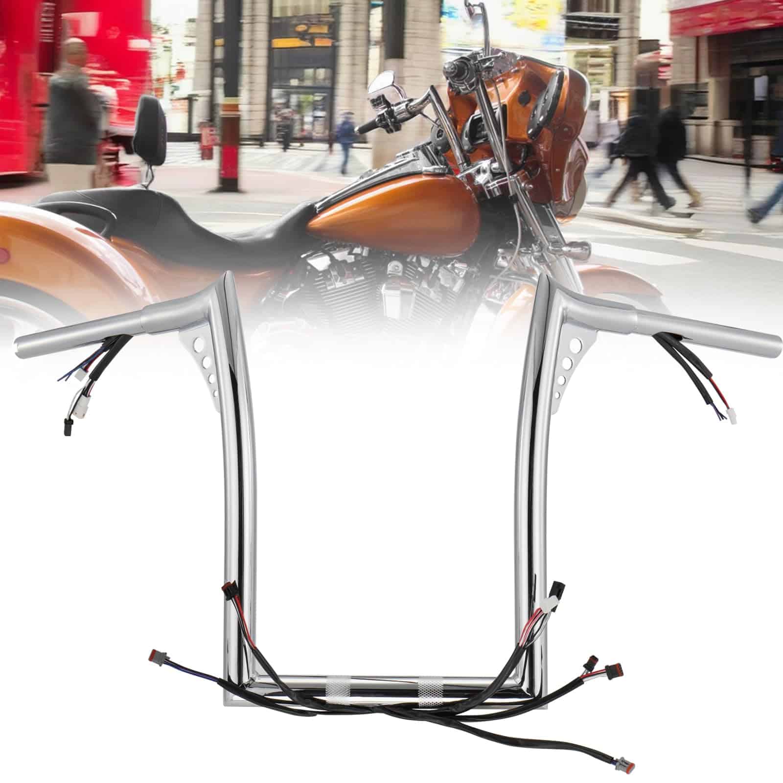 Manillar TIGERSGATE PRE-WIRED 12" Rise Diablo Ape Hangers 1