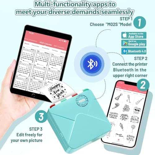 Impresora de Bolsillo Mini Zoolion M02S 304DPI, Incluye Set - Imagen 3