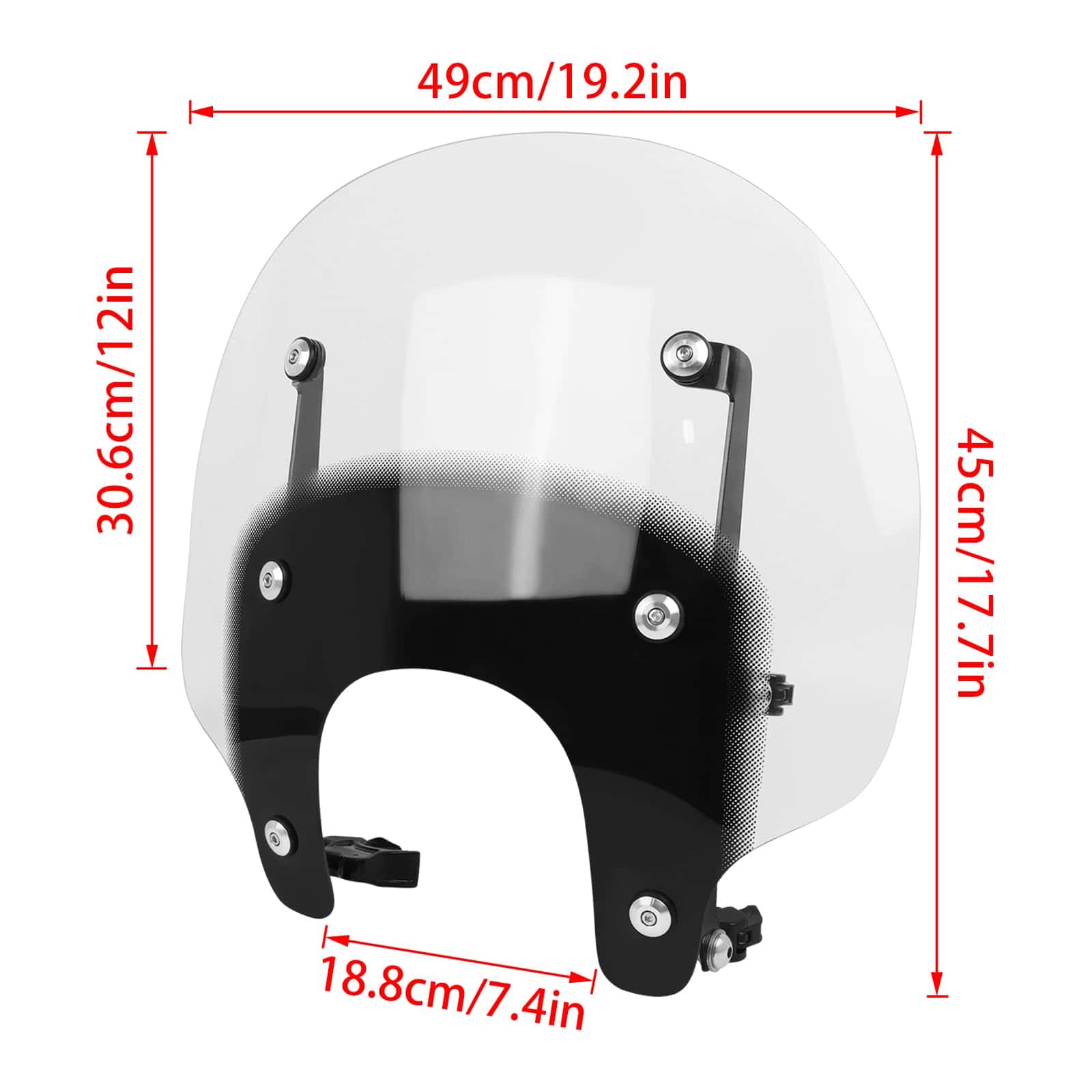 Parabrisas de motocicleta Compatible con -Negro - Imagen 5