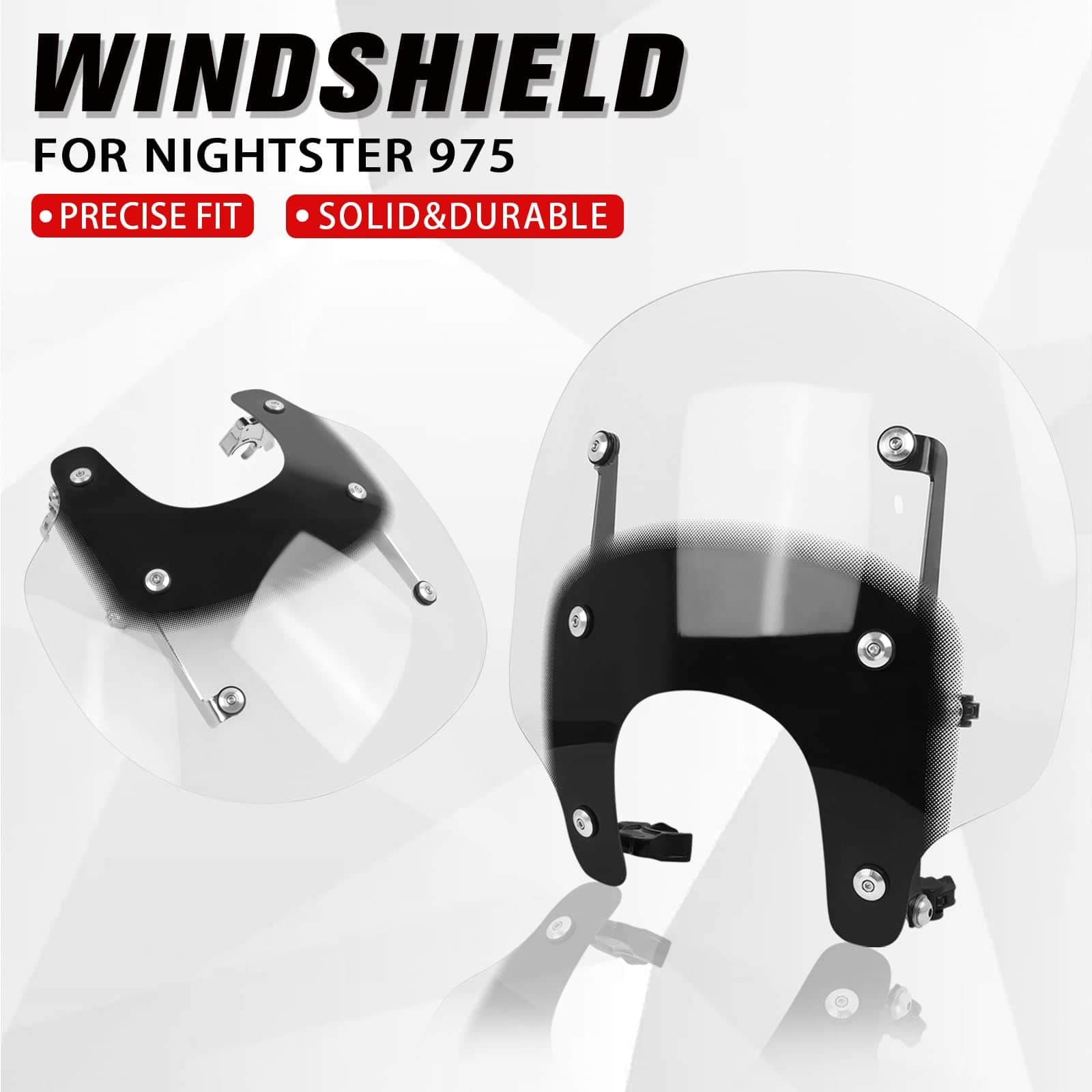 Parabrisas de motocicleta Compatible con -Negro - Imagen 4