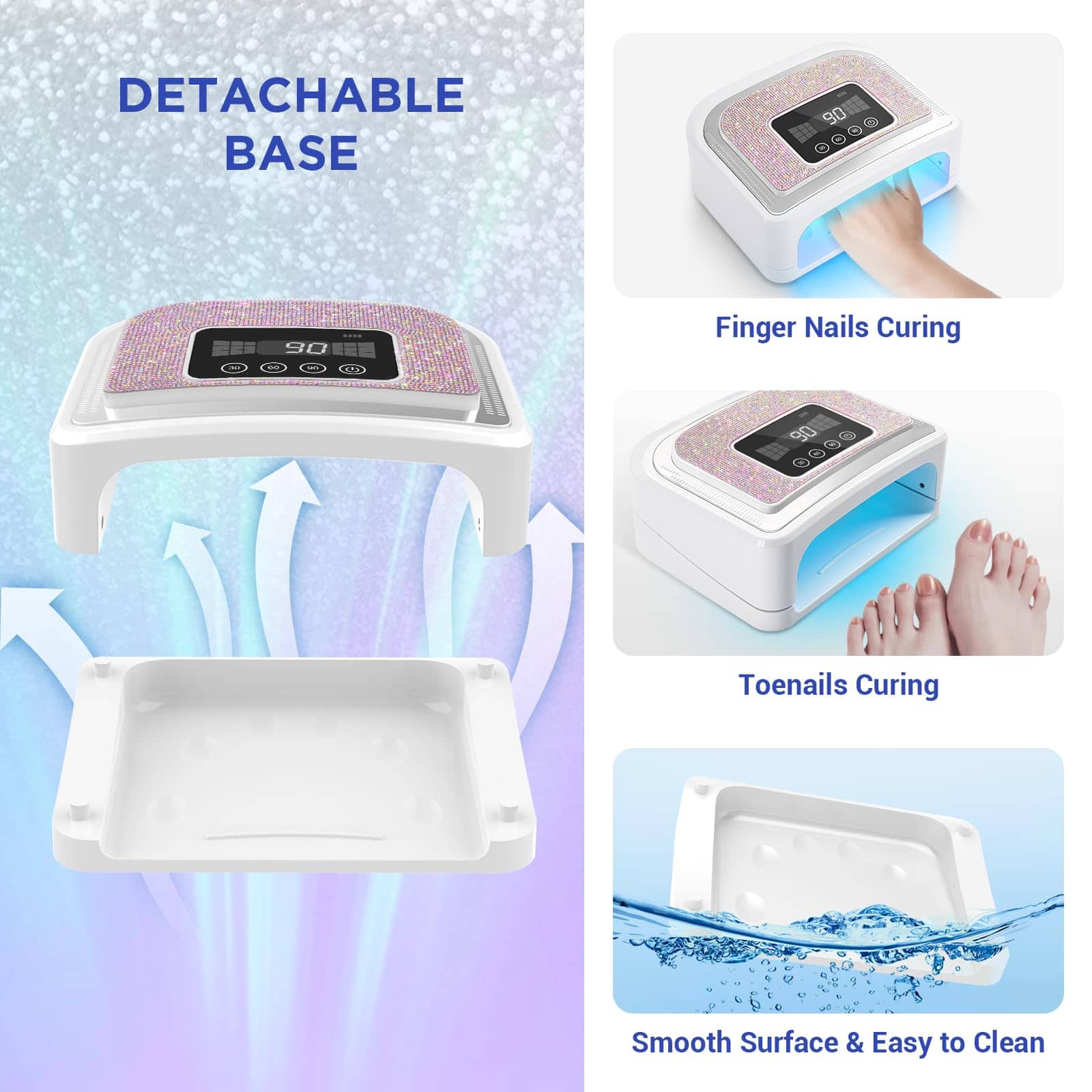 Lámpara de Uñas Inalámbrica Aedavey, Lámpara UV Recargable - Imagen 9