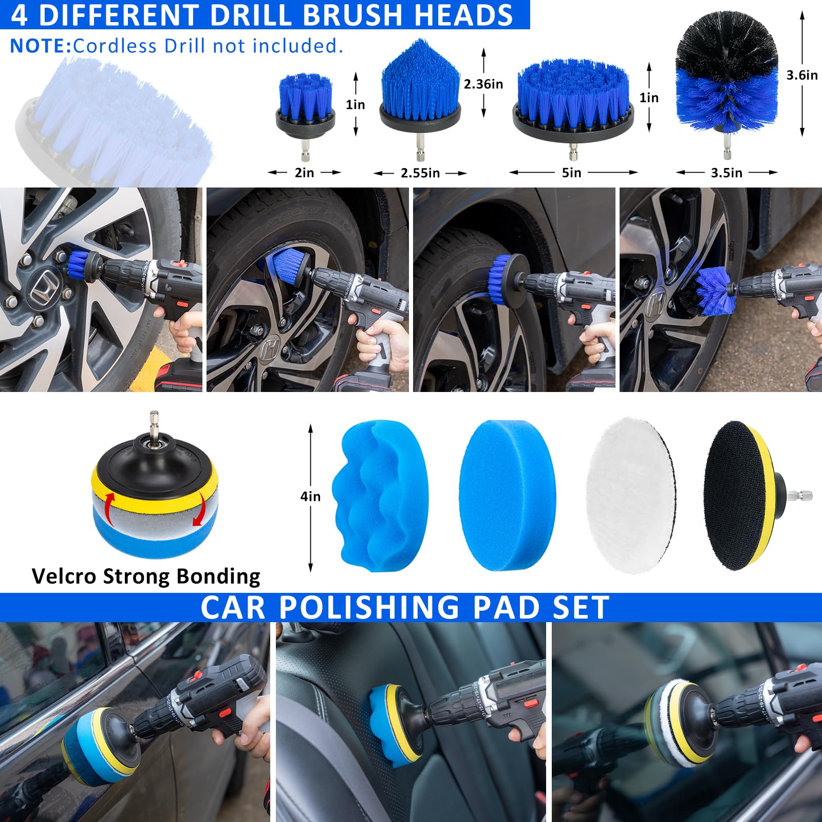 AUTODECO 32Pcs Car Detailing Brush Set, Car Detailing Kit, - Imagen 5