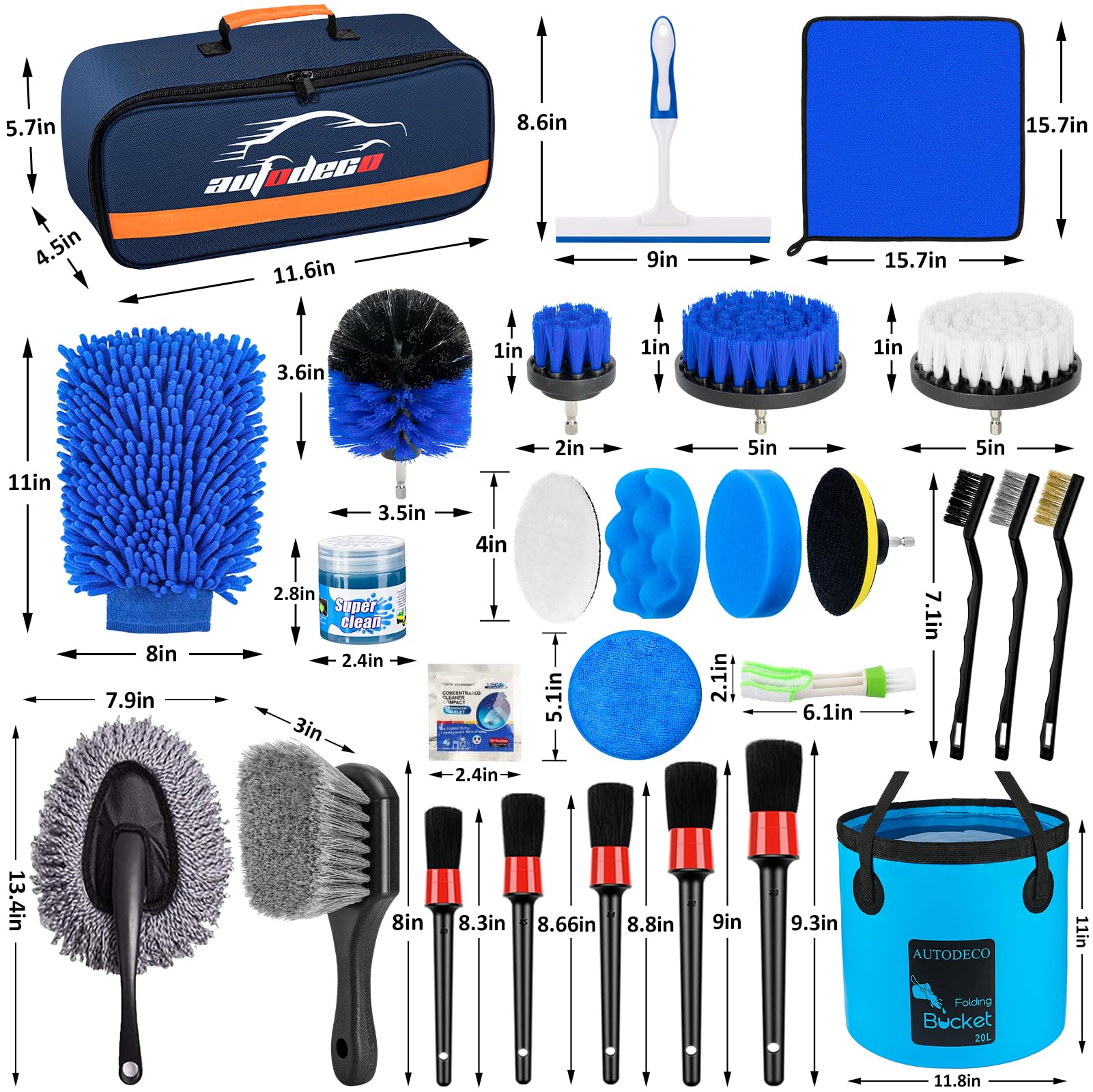 AUTODECO 32Pcs Car Detailing Brush Set, Car Detailing Kit, - Imagen 8