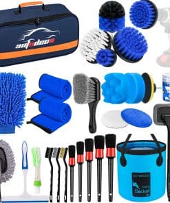 AUTODECO 34Pcs Juego de Cepillos para Detallado de Coche,