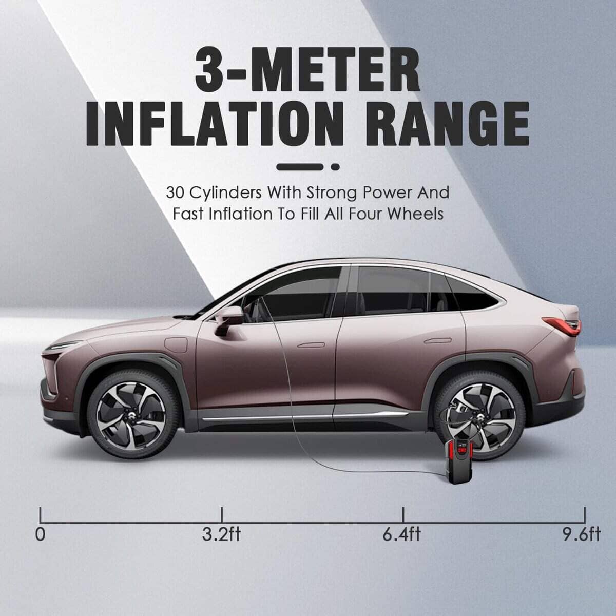 Inflador de neumáticos LONLEEYU, Bomba de compresor de aire - Imagen 8