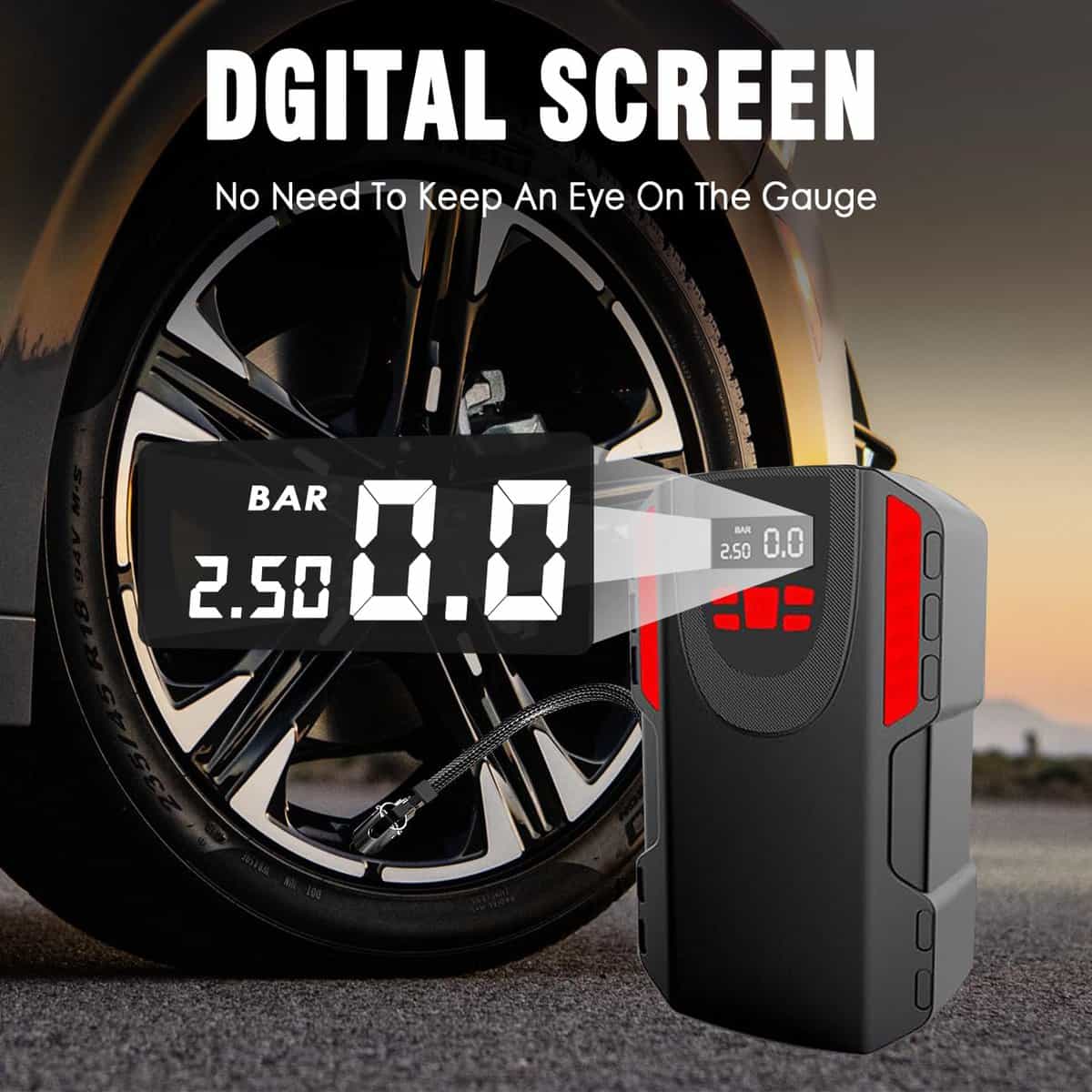 Inflador de neumáticos LONLEEYU, Bomba de compresor de aire - Imagen 5