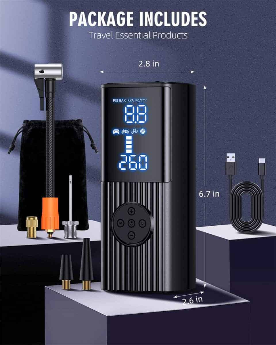 Inflador de neumáticos Compresor de aire portátil 180PSI y - Imagen 9