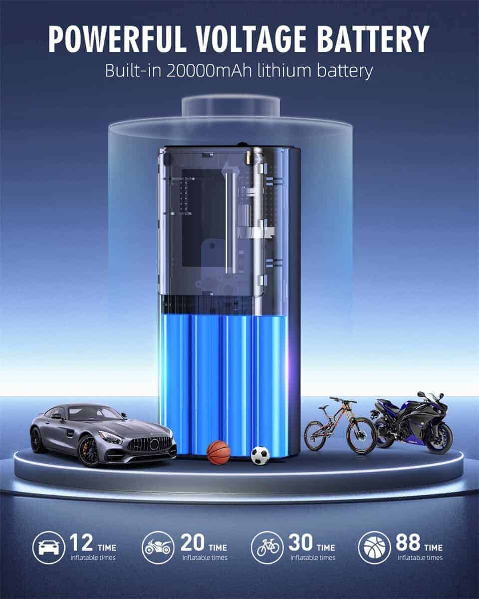 Inflador de neumáticos Compresor de aire portátil 180PSI y - Imagen 5