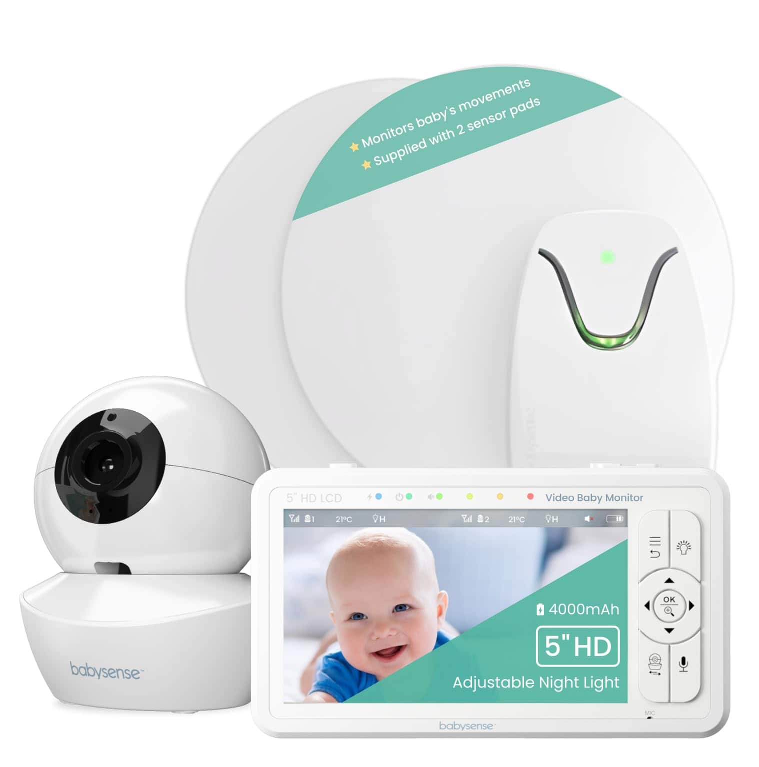 Monitor de bebé de video Babysense True Sleep HD con cámara