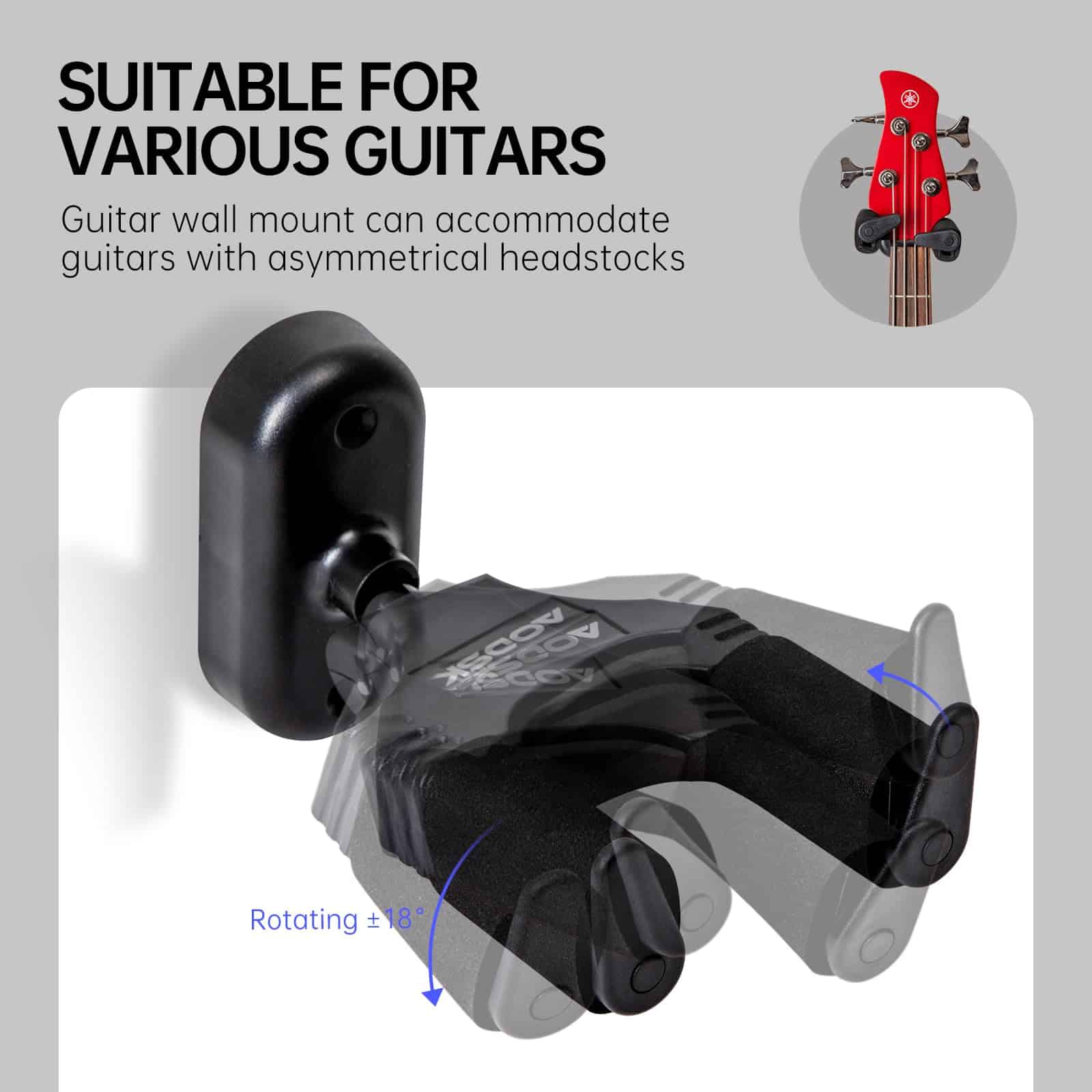 Soporte de pared para guitarra AODSK 3 Pack, Soporte de - Imagen 6