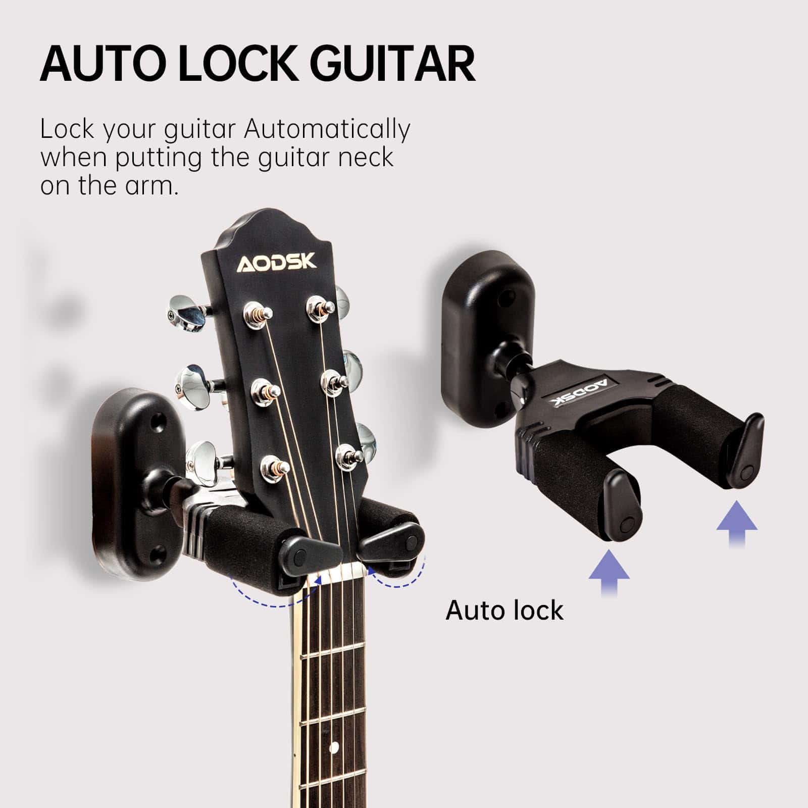 Soporte de pared para guitarra AODSK 3 Pack, Soporte de - Imagen 5