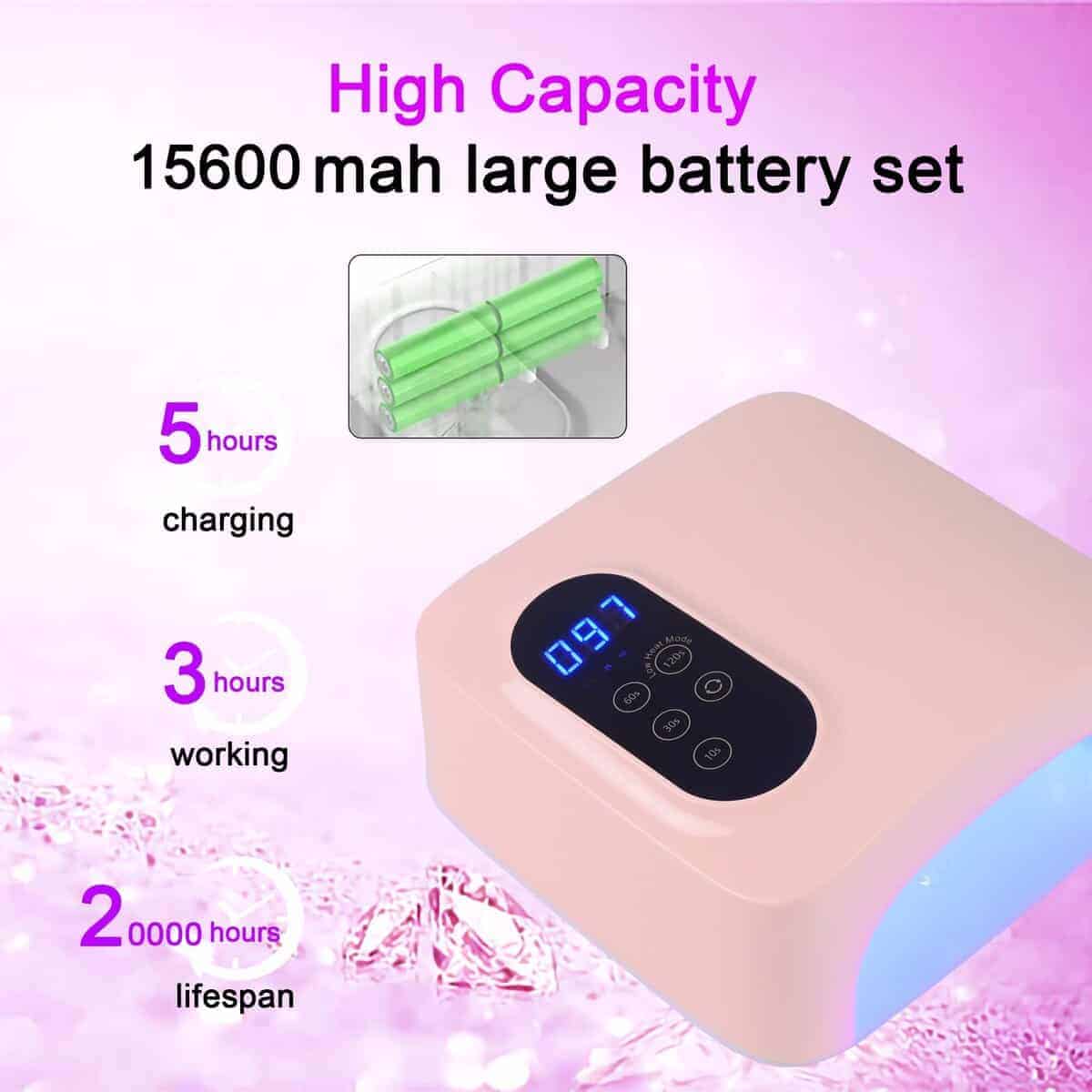 Lámpara de Uñas Led Inalámbrica de 72W, -Rosa - Imagen 5