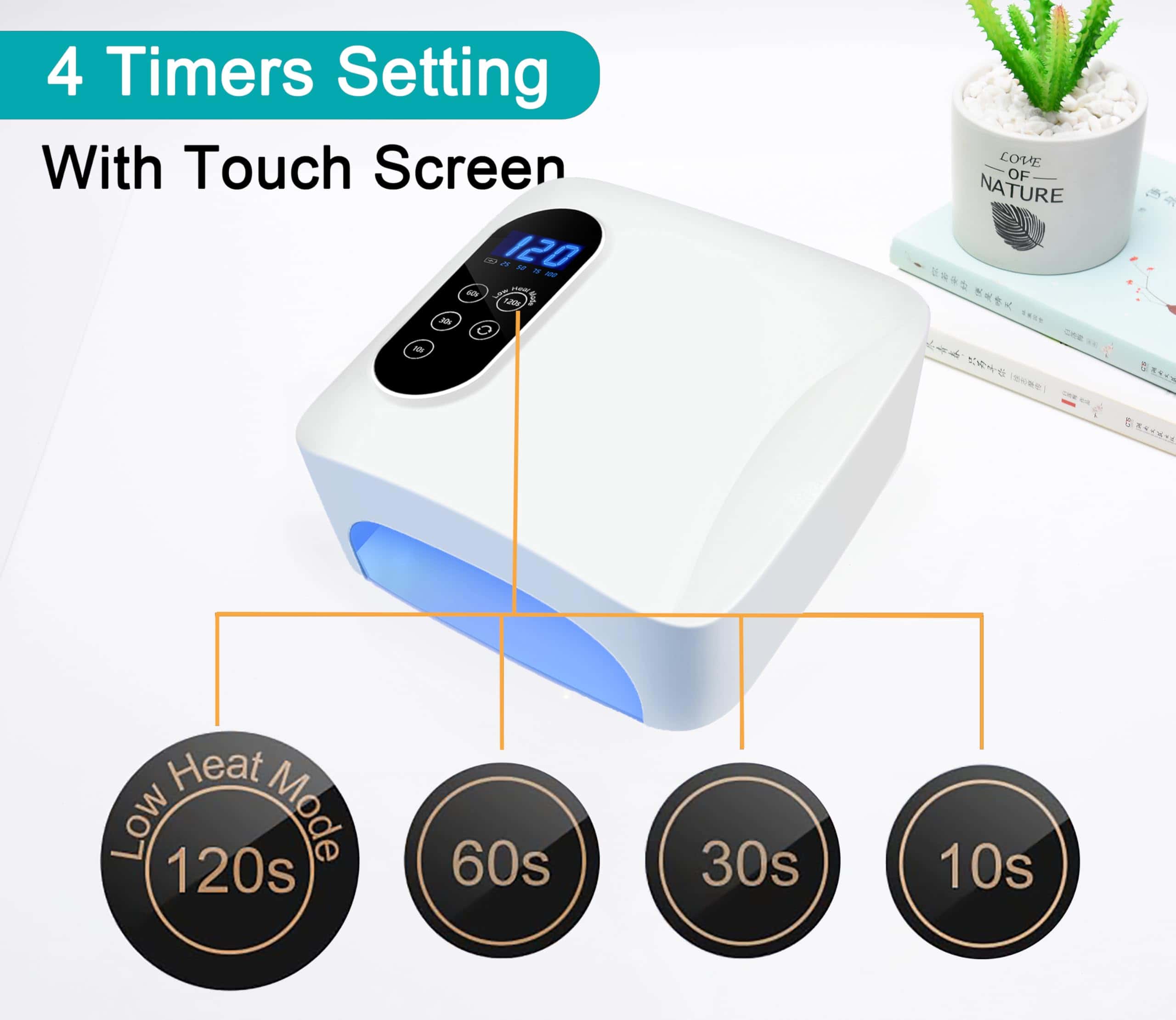 Lámpara de Uñas Led Inalámbrica de 72W, -Blanco - Imagen 3