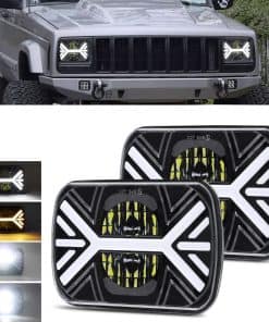 Faros LED 7x6 5x7, 120W Faro Rectangular con DRL Señal de