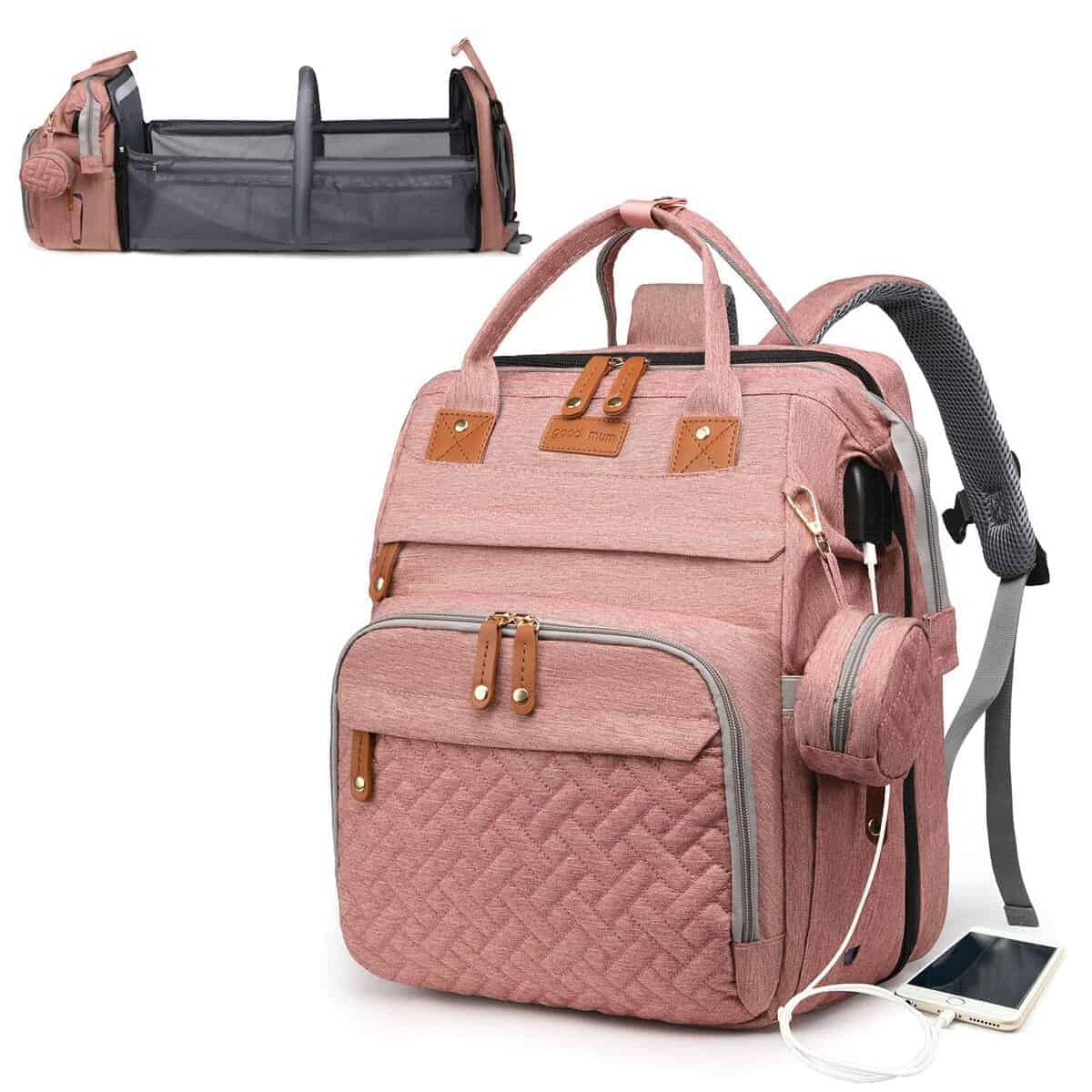 Bolsa de pañales Astro Alan Baby con -Rosa