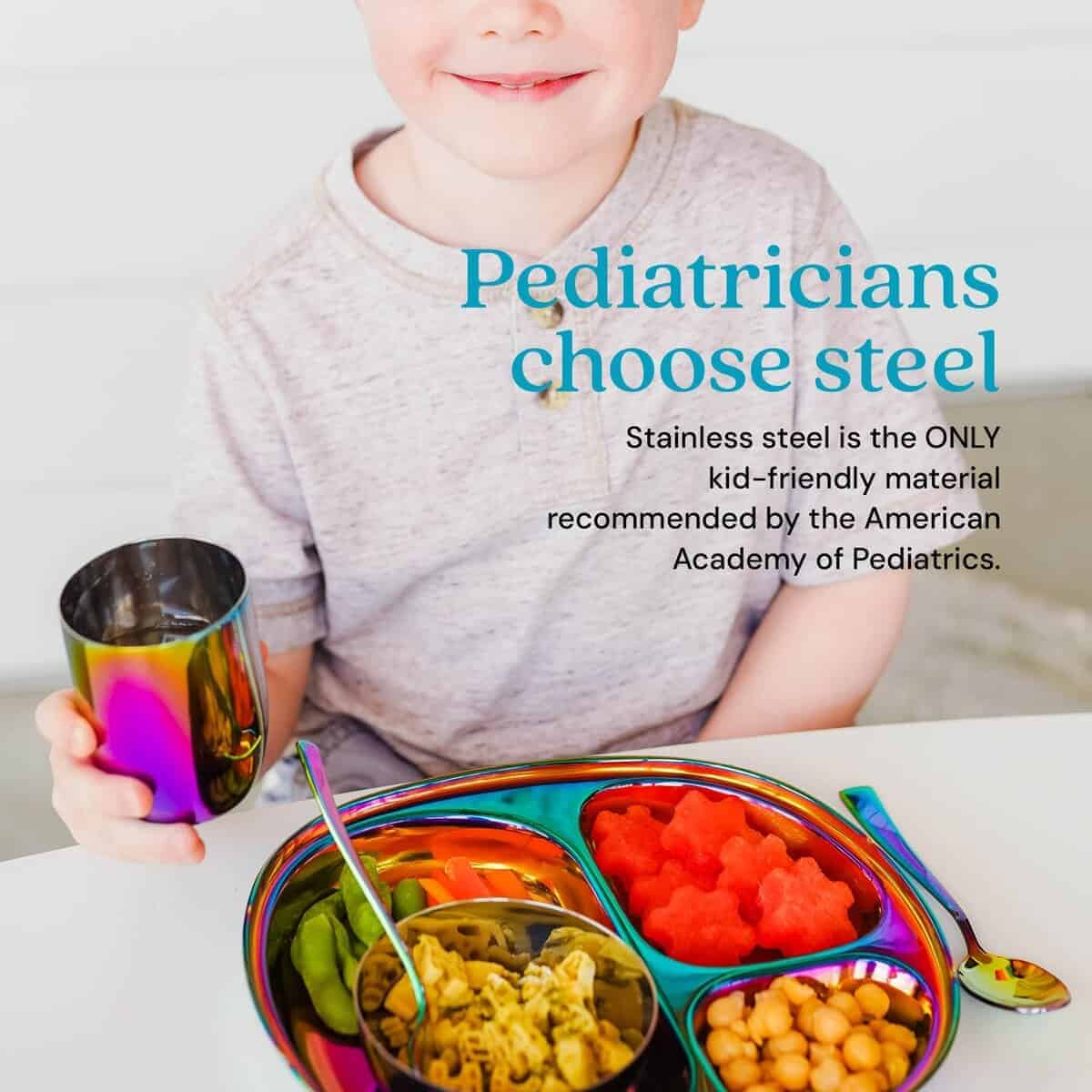 Set de vajilla para niños de acero inoxidable Ahimsa - - Imagen 4