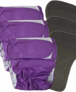 Paquete de 3 pañales de tela para adultos con -Morado