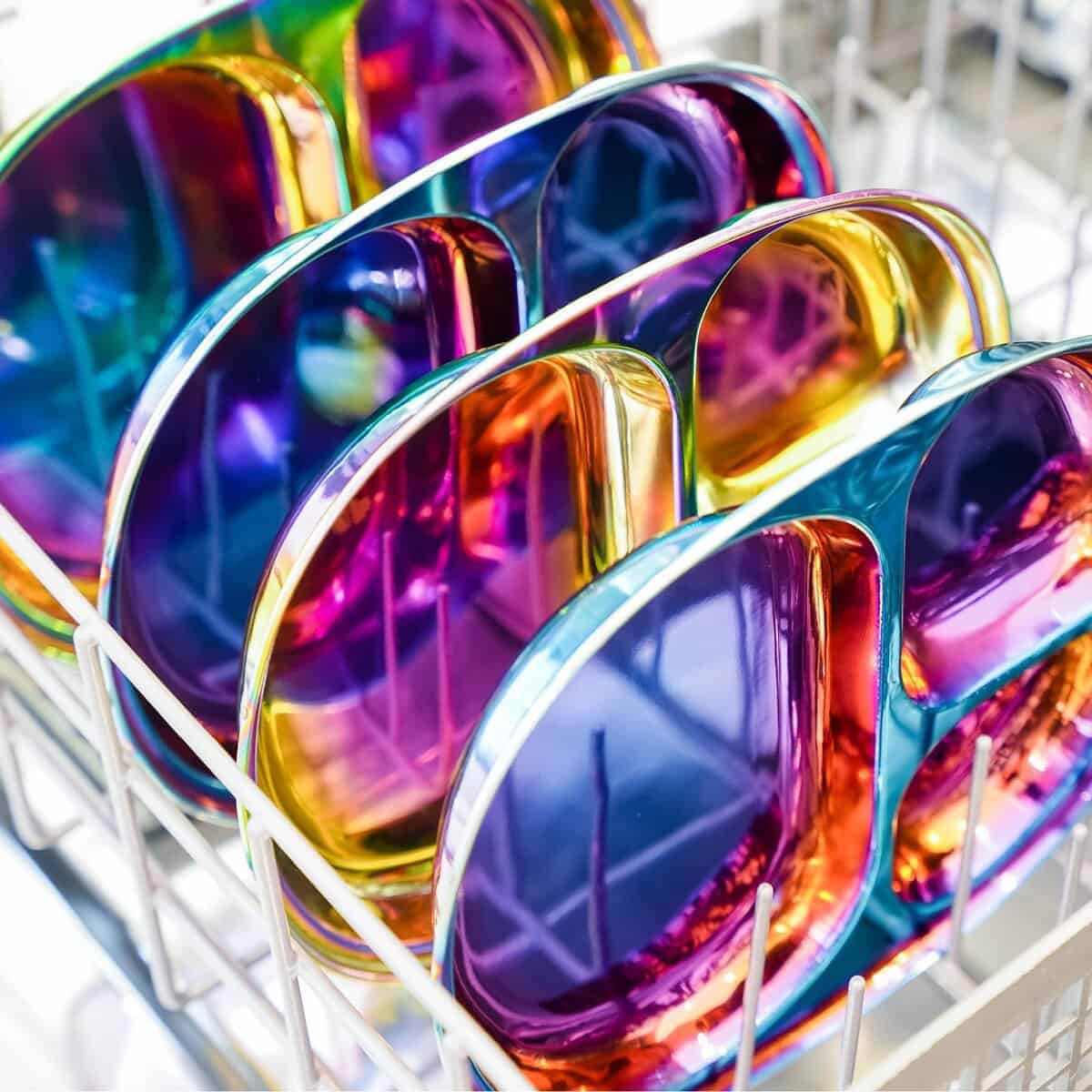 Platos de acero inoxidable Ahimsa para -Arcoíris / 4 Platos - Imagen 9