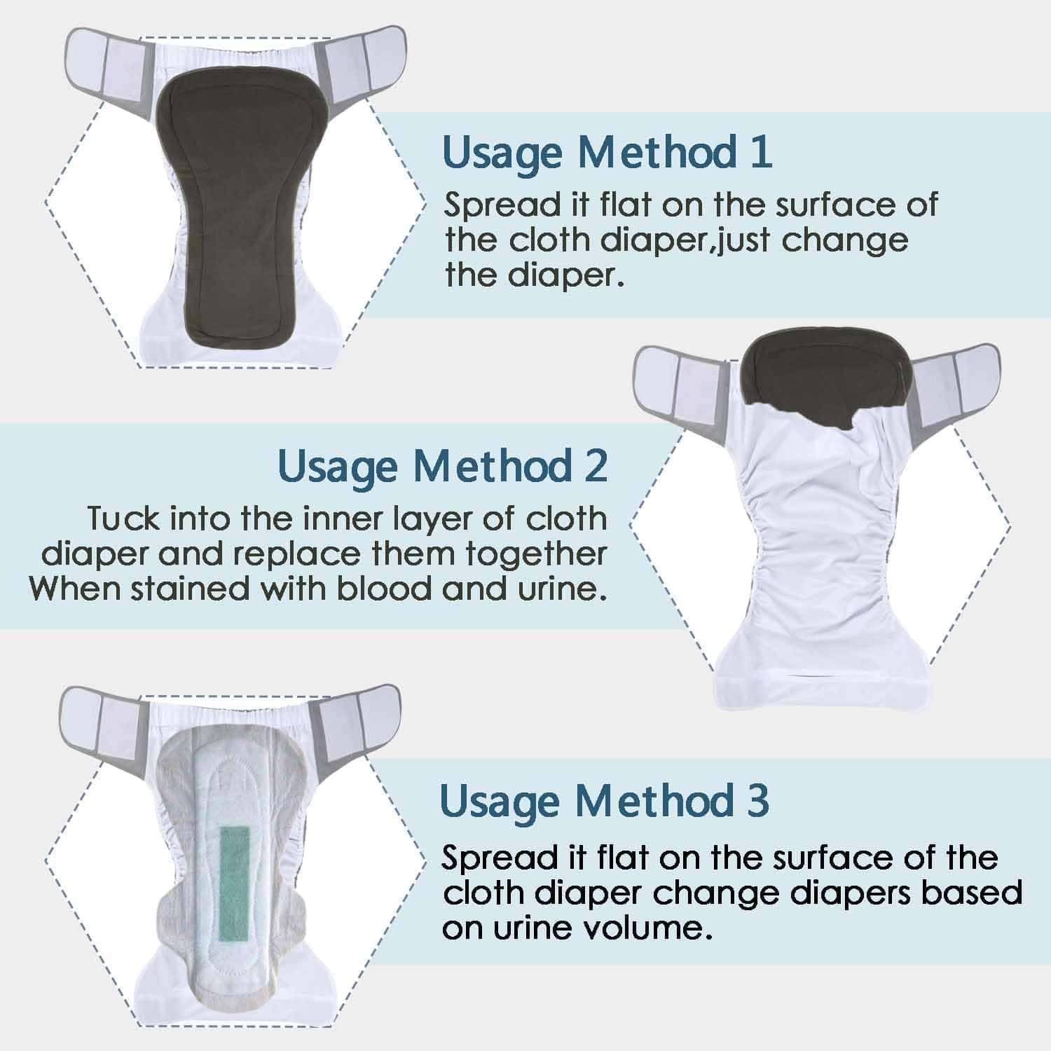 Paquete de 3 pañales de tela para adultos con -Gris - Imagen 3