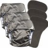 Paquete de 3 pañales de tela para adultos con -Gris