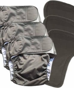 Paquete de 3 pañales de tela para adultos con -Gris