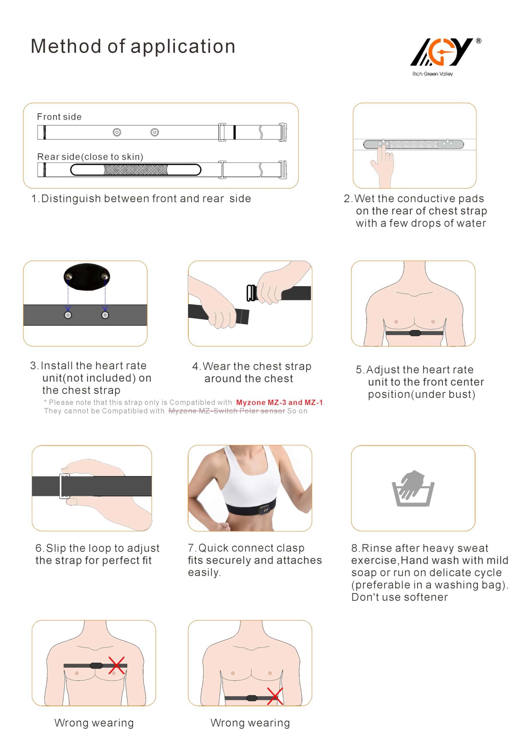 Banda para monitor de ritmo cardíaco Rich Green Valley, - Imagen 4