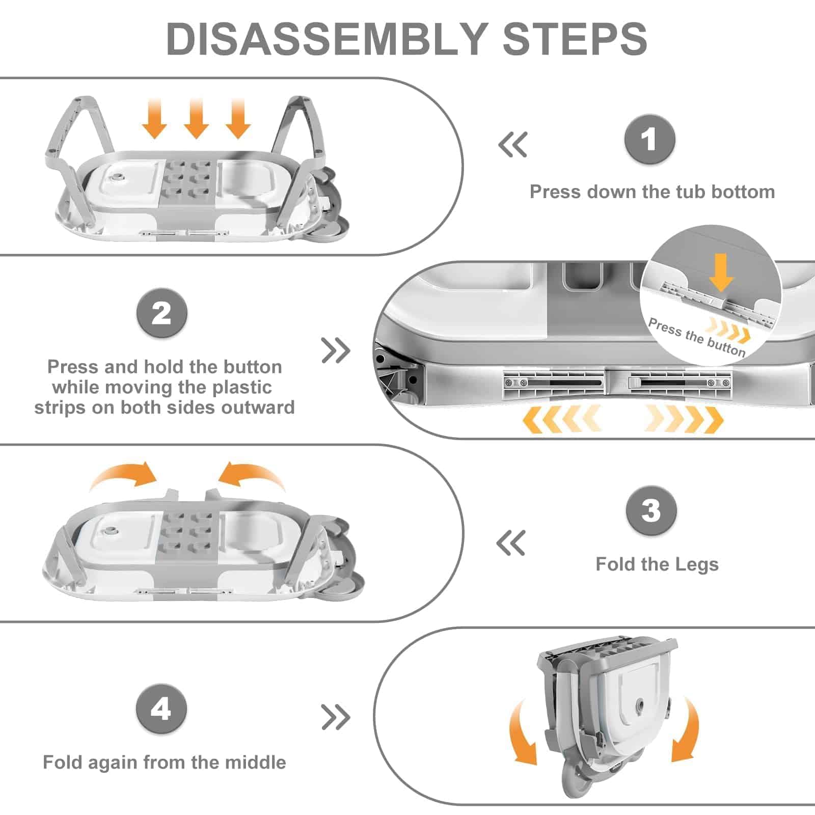 MoreFeel Bañera Plegable para Bebés Recién Nacidos con - Imagen 6
