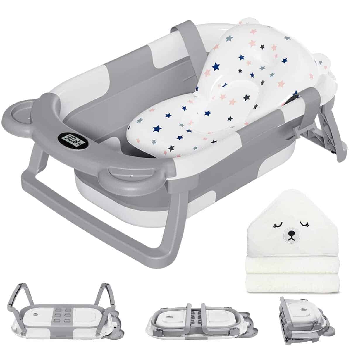 MoreFeel Bañera Plegable para Bebés Recién Nacidos con