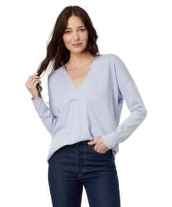 Lilla P Tapered Trim V-Neck Glacier XS