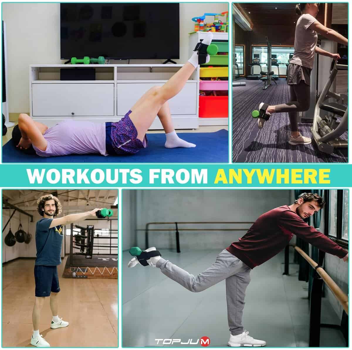 Accesorio de tobilleras para pesas ajustables TOPJUM, - Imagen 6