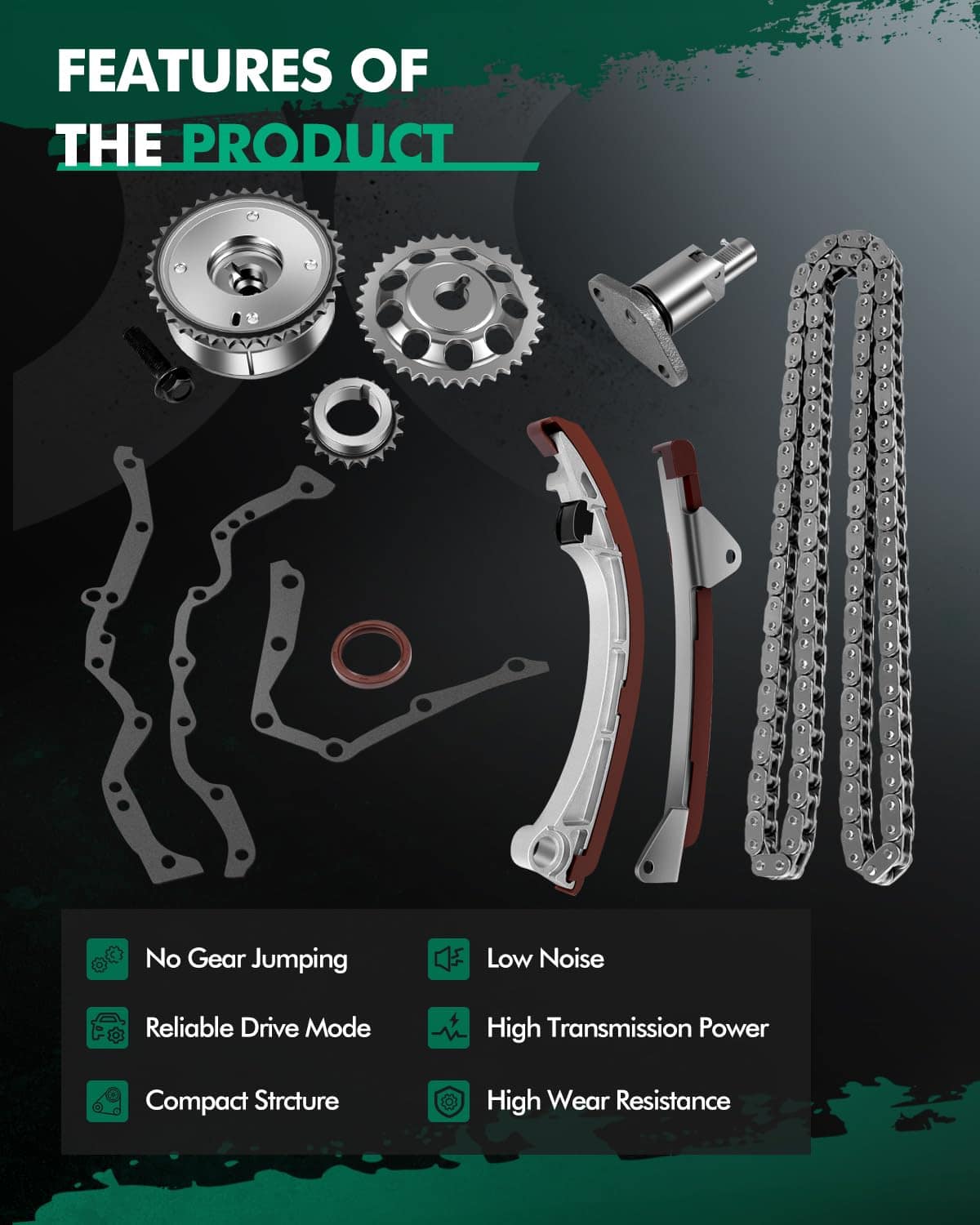 Kit de cadena de tiempo SCITOO para Chevrolet Prizm, para - Imagen 6