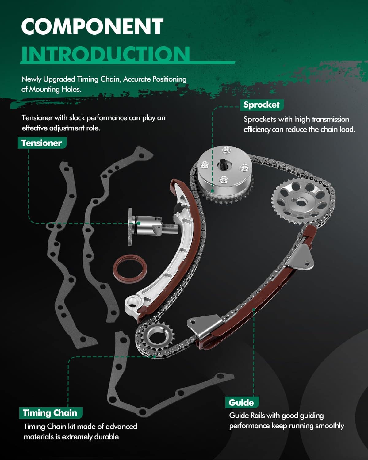 Kit de cadena de tiempo SCITOO para Chevrolet Prizm, para - Imagen 4
