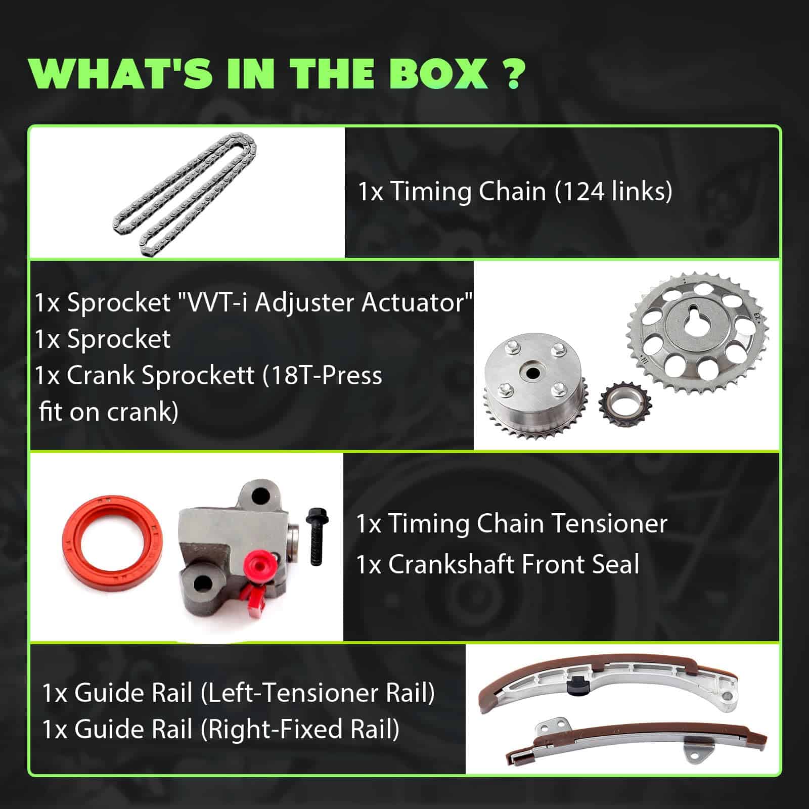 Kit de Cadena de Tiempo del Motor SCITOO - TK2000-VVT, - Imagen 3