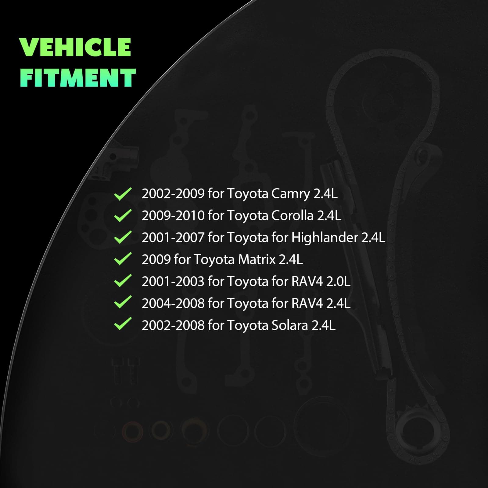 Kit de Cadena de Tiempo del Motor con Bomba de Agua SCITOO - Imagen 6