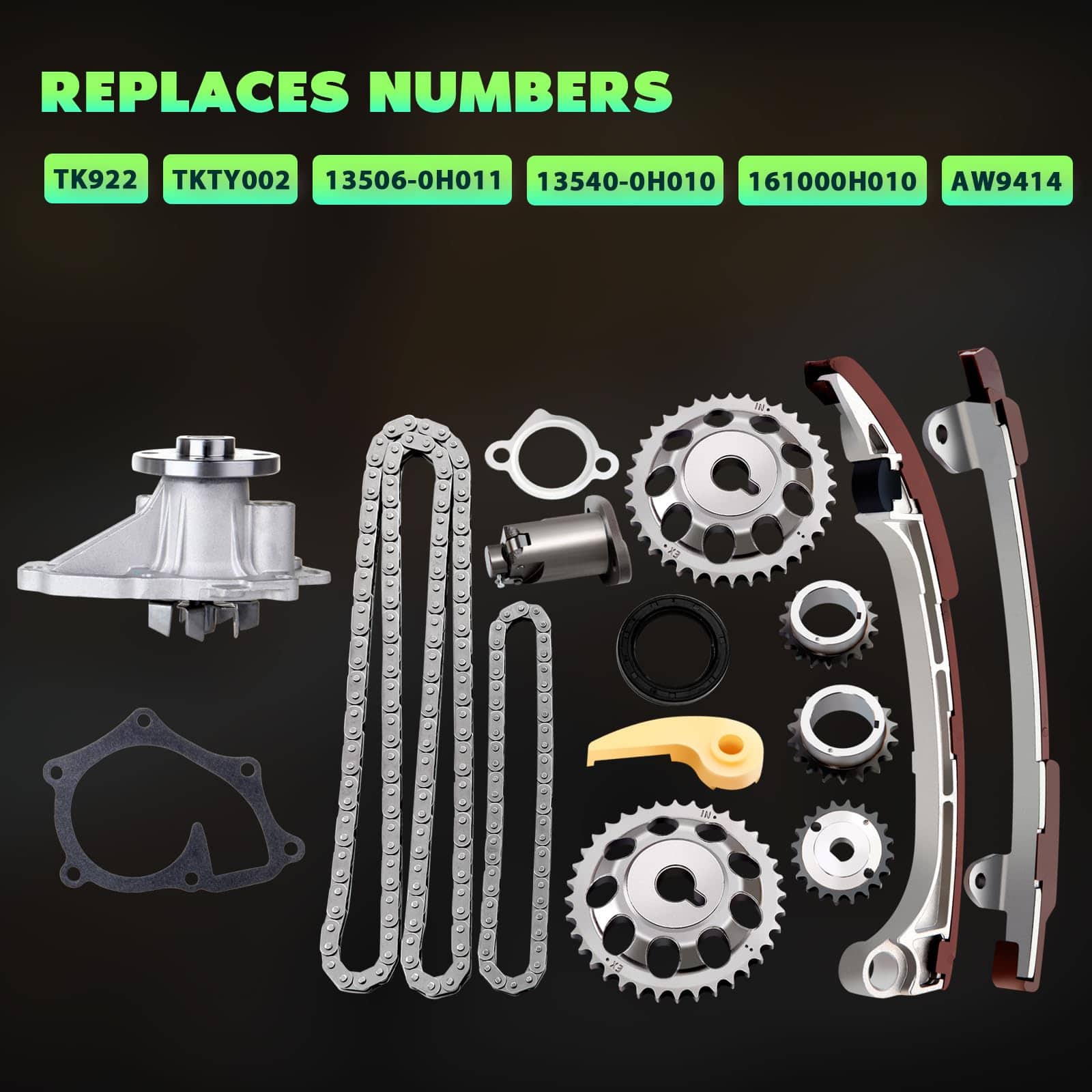 Kit de Cadena de Tiempo del Motor con Bomba de Agua SCITOO - Imagen 5